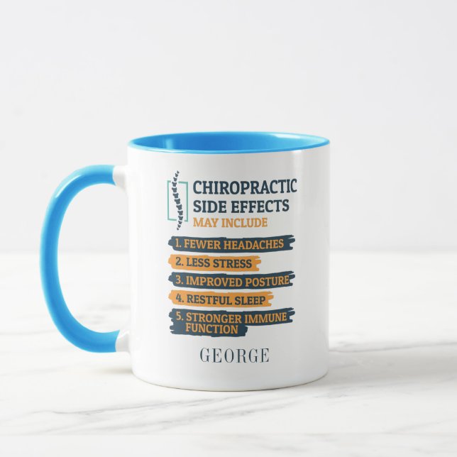 Funny Dad Personalised Chiropractic Side Effects Mug (Left)