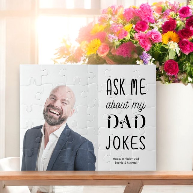 Funny Dad Photo Father Quote Typography Jigsaw Puzzle (Creator Uploaded)