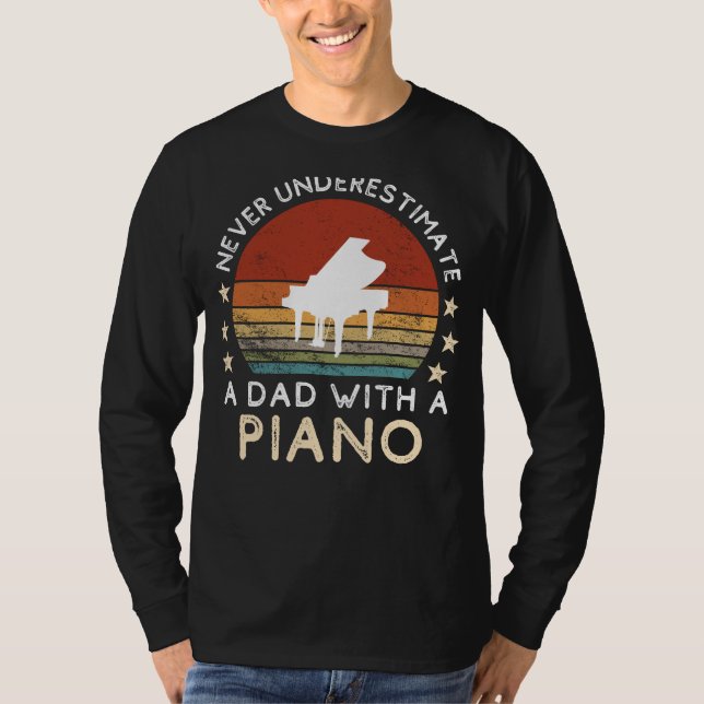 Funny Dad Piano Tee - Dads Musical Maestro & Wit! (Front)