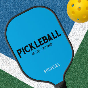 Funny Dad Pickleball is my cardio Blue Custom Paddle