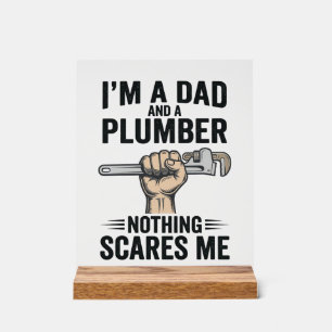Funny Dad Plumber Vintage Engraving Shirt Design_1 Acrylic Sign