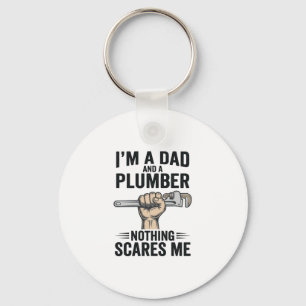 Funny Dad Plumber Vintage Engraving Shirt Design_1 Key Ring