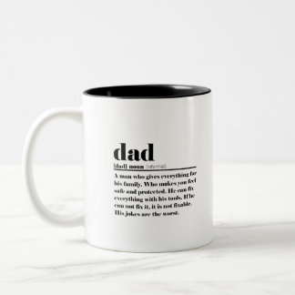 Funny Dad present - Definition of a Dad Two-Tone Coffee Mug