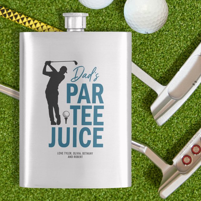 Funny “Dad’s Par-Tee Juice” Golf Drinking Hip Flask (Creator Uploaded)