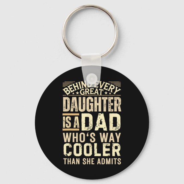 Funny Dad Shirt From Daughter Men Funny Fathers Da Key Ring (Front)