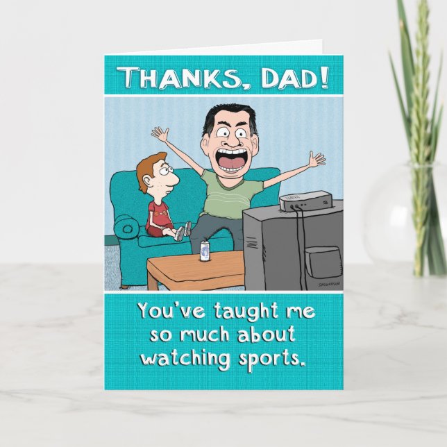 Funny Dad Sports Nut Father's Day Card (Front)