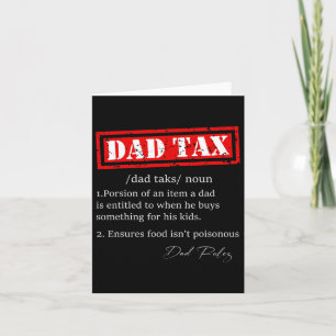 Funny Dad Tax Definition Sarcastic Father's Day Gi Card