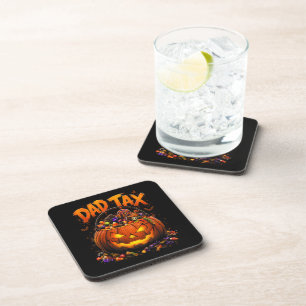 Funny Dad Tax Halloween Pumpkin Coaster