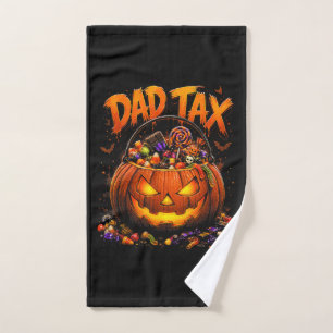 Funny Dad Tax Halloween Pumpkin Hand Towel