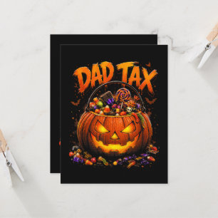 Funny Dad Tax Halloween Pumpkin Invitation
