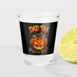 Funny Dad Tax Halloween Pumpkin Shot Glass