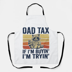 Funny Dad Tax Racoon Vintage Graphic T-Shirt_1 Apron