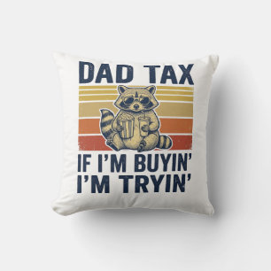 Funny Dad Tax Racoon Vintage Graphic T-Shirt_1 Cushion