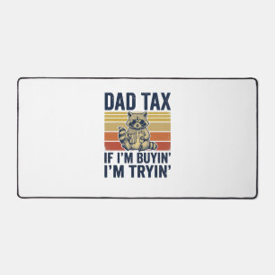 Funny Dad Tax Racoon Vintage Graphic T-Shirt_1 Desk Mat