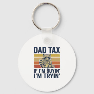 Funny Dad Tax Racoon Vintage Graphic T-Shirt_1 Key Ring