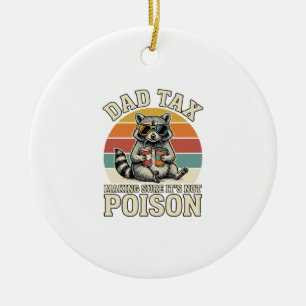 Funny Dad Tax Racoon Vintage T-Shirt Design_1 Ceramic Ornament