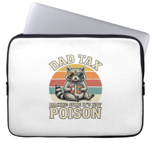 Funny Dad Tax Racoon Vintage T-Shirt Design_1 Laptop Sleeve