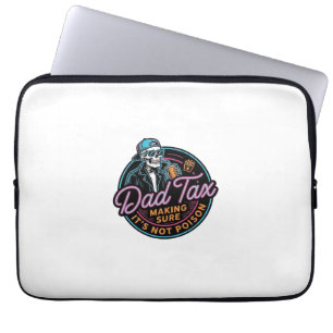 Funny Dad Tax Skeleton Vintage Engraving Shirt Des Laptop Sleeve