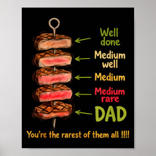 Funny dad you’re the rarest of bbq father’s day poster