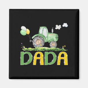 Funny Dada Birthday Boy Tractor Farm Truck Matchin Magnet