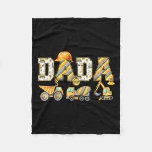 Funny Dada Construction Excavator Kids Matching Fa Fleece Blanket