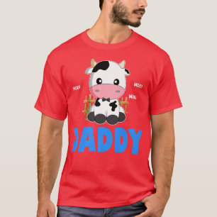 Funny Daddy Cow Cute Cow Farmer Birthday Matching T-Shirt