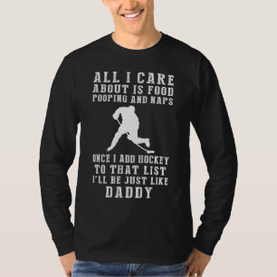 Funny Daddy Hockey Shirt: Prioritising Food, Poopi T-Shirt