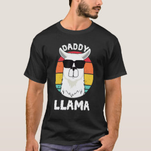 Funny Daddy Llama Matching Family Birthday Alpaca T-Shirt