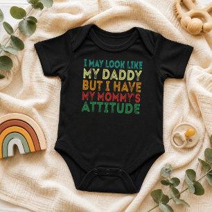 Funny Daddy Mummy Attitude Baby Bodysuit Cute Baby