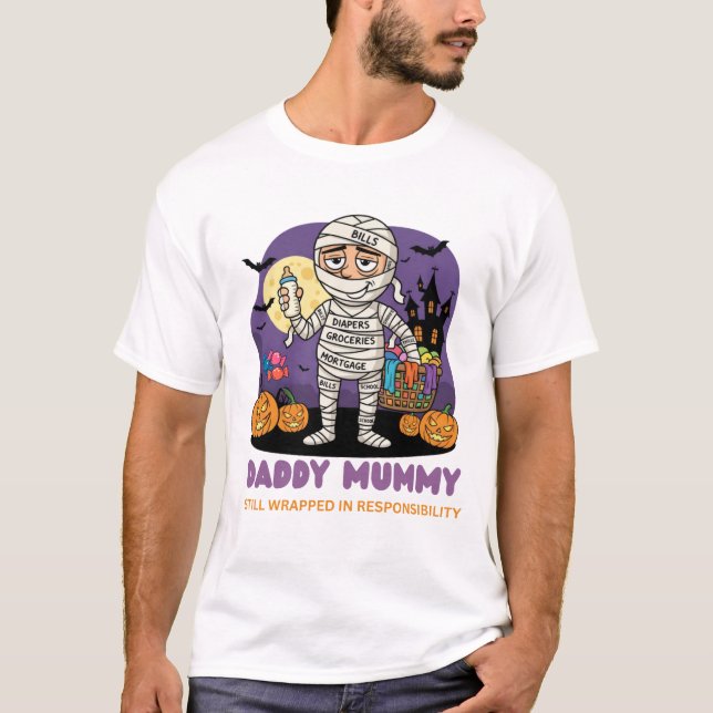 Funny Daddy Mummy Halloween T-Shirt for Dads (Front)