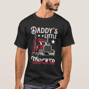 Funny Daddy s little trucker Kids Boys Semi truck T-Shirt