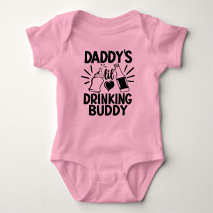 funny Daddy's drinking buddy unisex  Baby Bodysuit