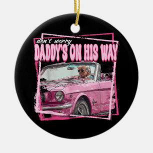 Funny Daddy's Home Trump Pink 2024 Take America Ba Ceramic Ornament