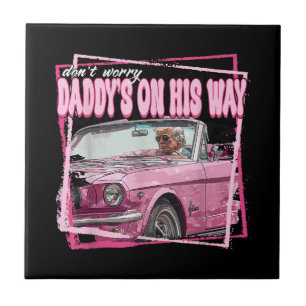 Funny Daddy's Home Trump Pink 2024 Take America Ba Ceramic Tile