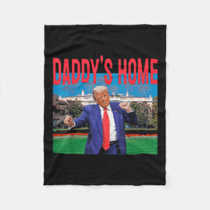Funny Daddys Home Trump Pink 2024 Take America Bac Fleece Blanket