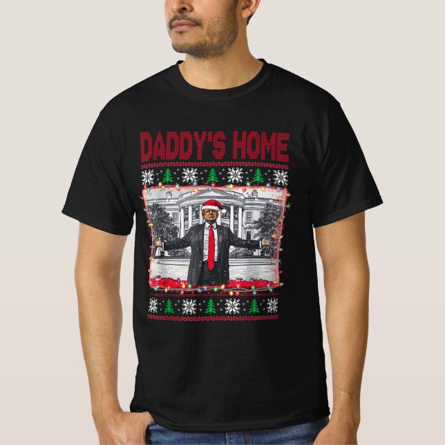 Funny Daddy's Home Trump Ugly Christmas Sweater (Front)