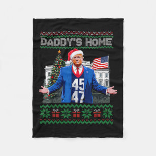 Funny Daddy's Home Trump Ugly Christmas Sweater Xm Fleece Blanket