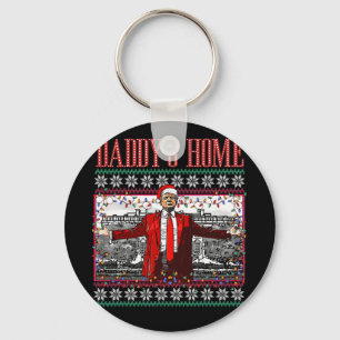 Funny Daddy's Home Trump Ugly Christmas Sweater Xm Key Ring