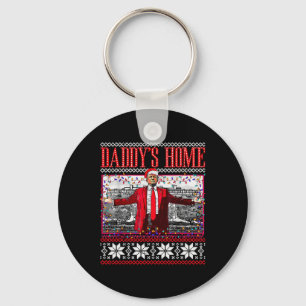 Funny Daddy's Home Trump Ugly Christmas Sweater Xm Key Ring
