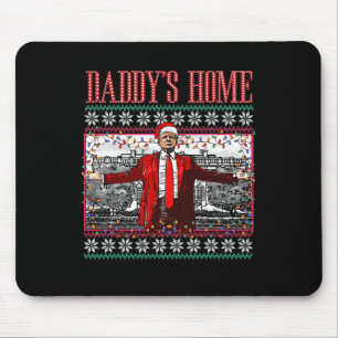 Funny Daddy's Home Trump Ugly Christmas Sweater Xm Mouse Pad