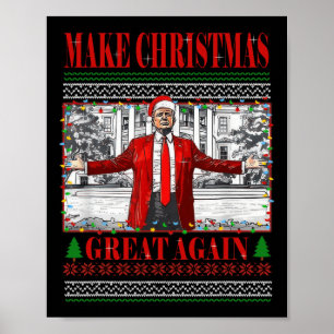 Funny Daddy's Home Trump Ugly Christmas Sweater Xm Poster