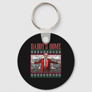 Funny Daddys Home Trump Ugly Christmas Sweater Xma Key Ring