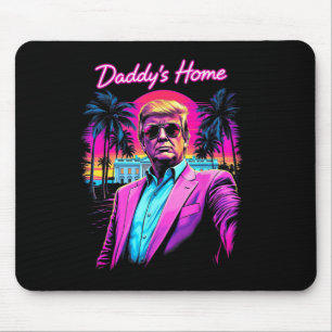 Funny Daddys Home White House Trump Pink 2024 Mouse Pad