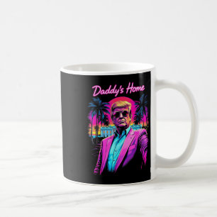 Funny Daddys Home White House Trump Pink 2024 Retr Coffee Mug