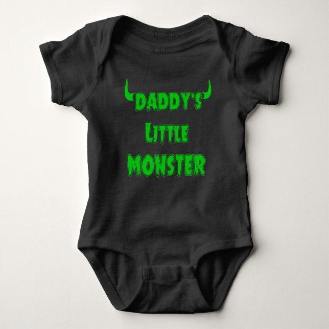 Funny Daddy's Little Monster - Gothic Baby Clothes Bodysuit (Front)