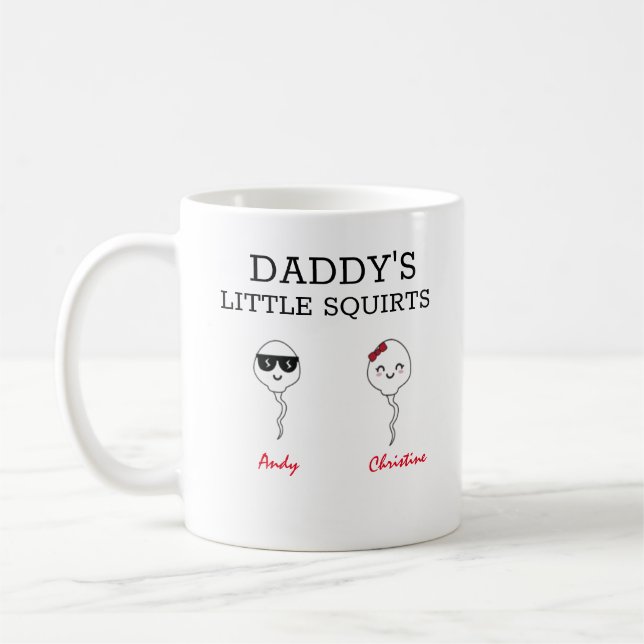 Funny Daddy's little squirts 2 kids Coffee Mug (Left)