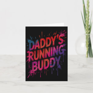 Funny daddy's running buddy dad half marathon card