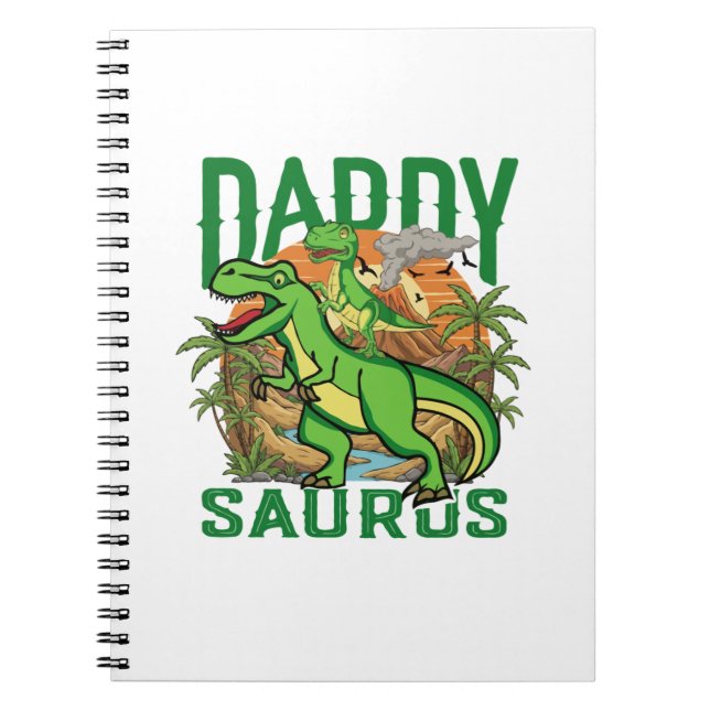 Funny Daddysaurus T-Rex Dinosaur | Dad & Kid Gift Notebook (Front)