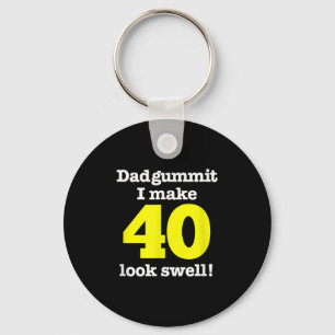 Funny Dadgummit Phrase 40th Birthday, Forty Graphi Key Ring