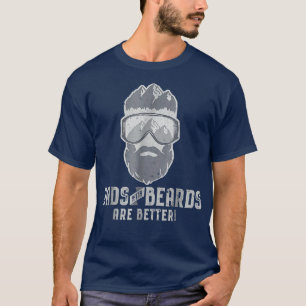 Funny Dads With Beards Are Better Father's Day Ski T-Shirt
